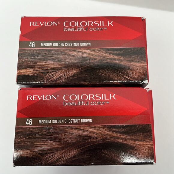 Revlon Colorsilk Hair Color Permanent Dye 46 Medium Gold Chestnut Brown Lot of 2 - Picture 6 of 7